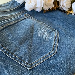 Distressed  Denim Boyfriend Shorts